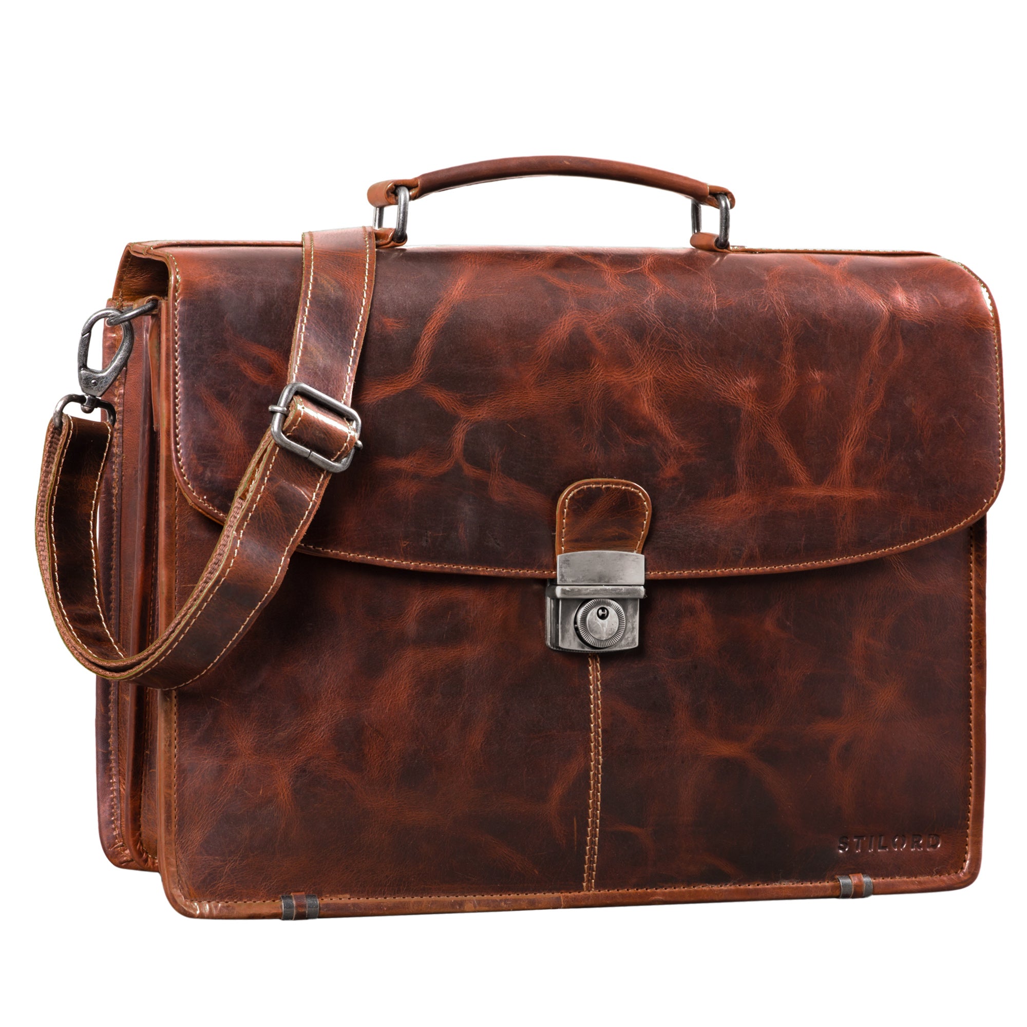 Vintage Businesstasche Echtleder braun