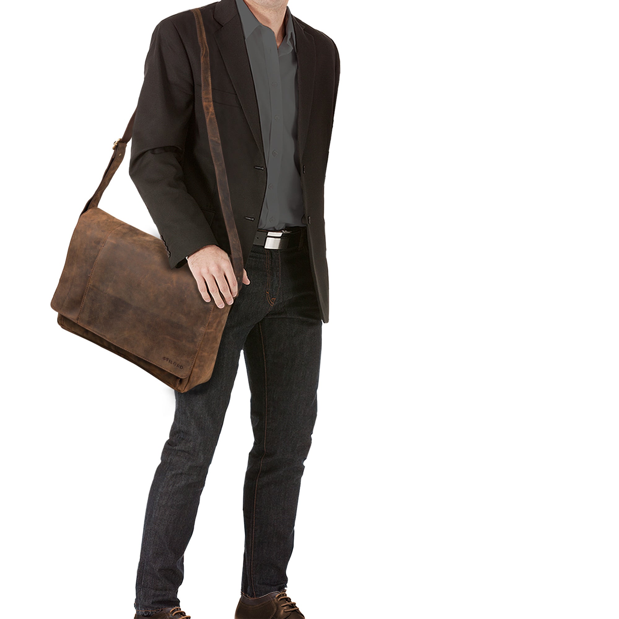 Businesstasche Leder klassisch braun