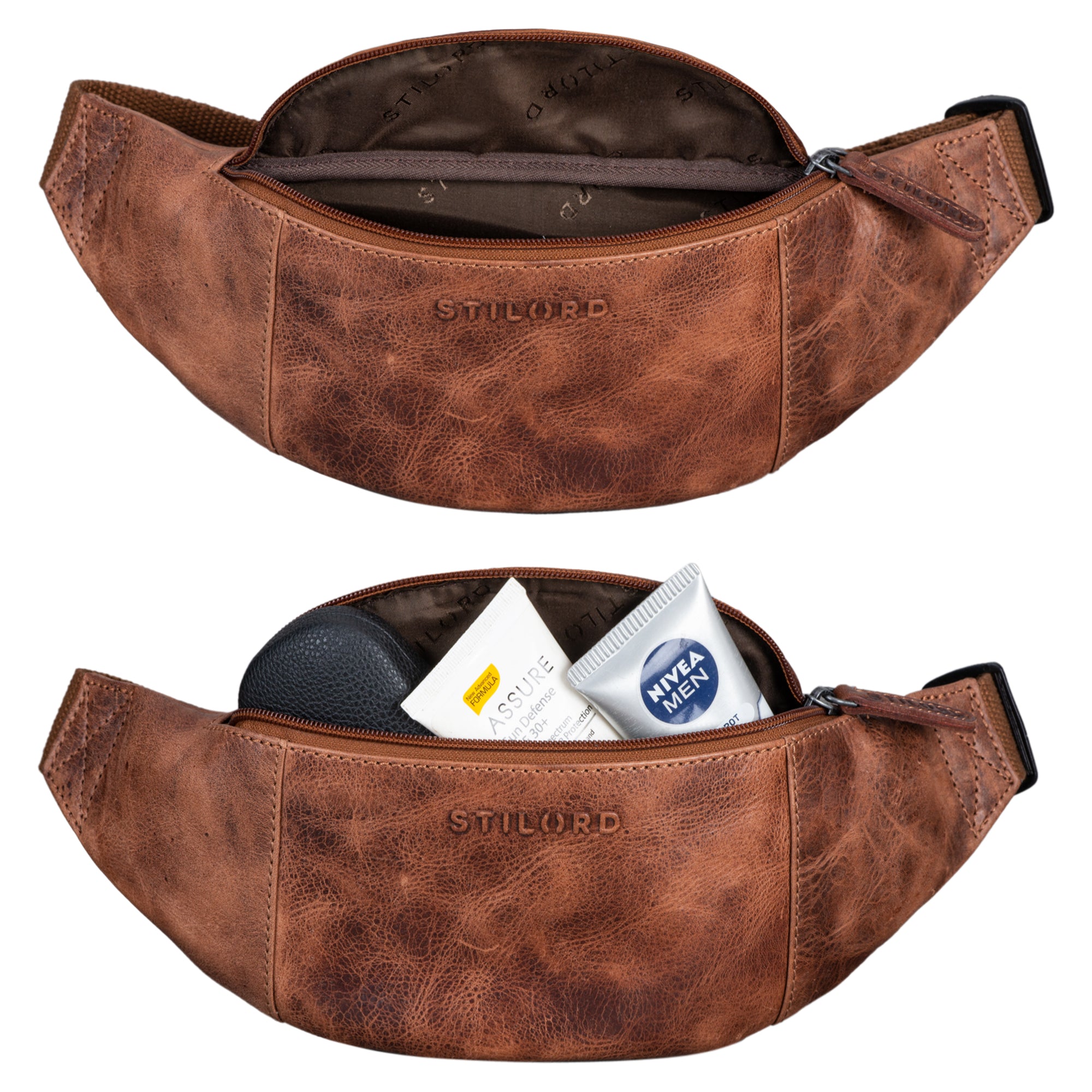 Große Gürteltasche Vintage braun