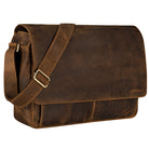 Vintage Umhängetasche Herren Leder Calais Braun
