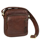 Kleine Herrentasche Echt-Leder dunkel-braun