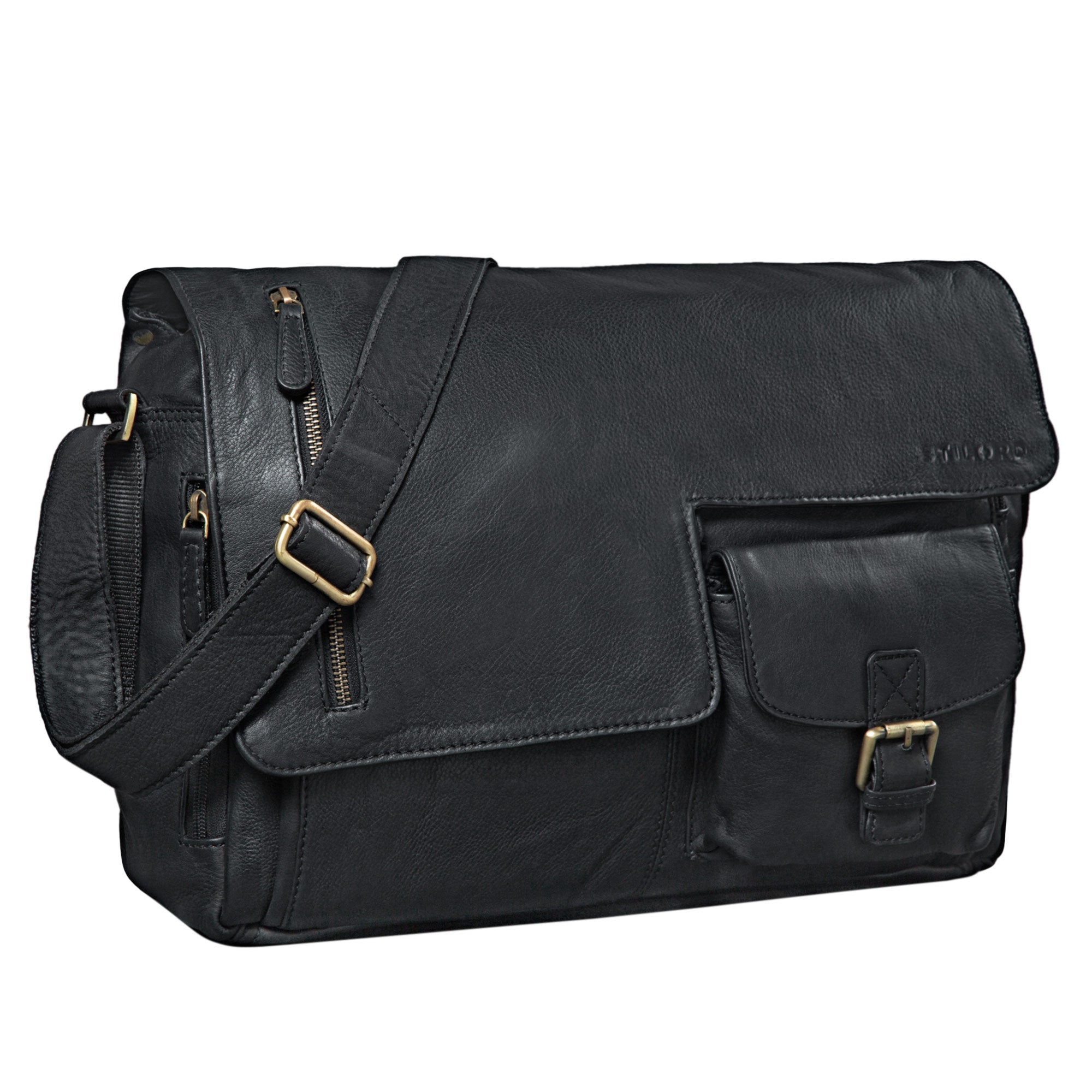 Schwarze Ledertasche Herren