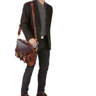 Leder Schultertasche cognac braun