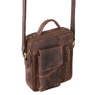 Herren Umhängetasche Vintage braun Leder