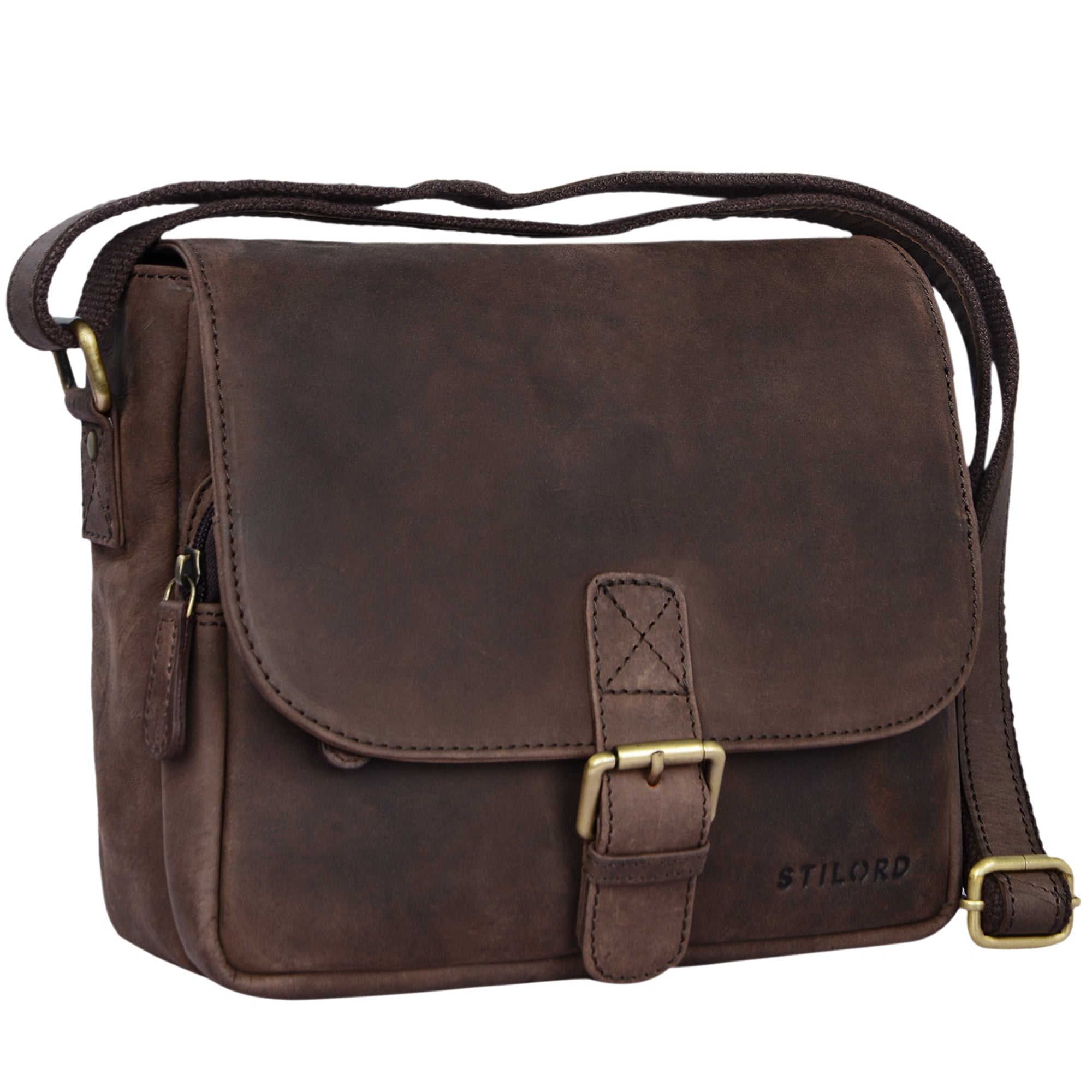 Braune Umhängetasche Vintage Leder
