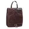 Kleine Kulturtasche Leder dunkelbraun