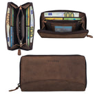 Leder Brieftasche Reißverschluss Fach