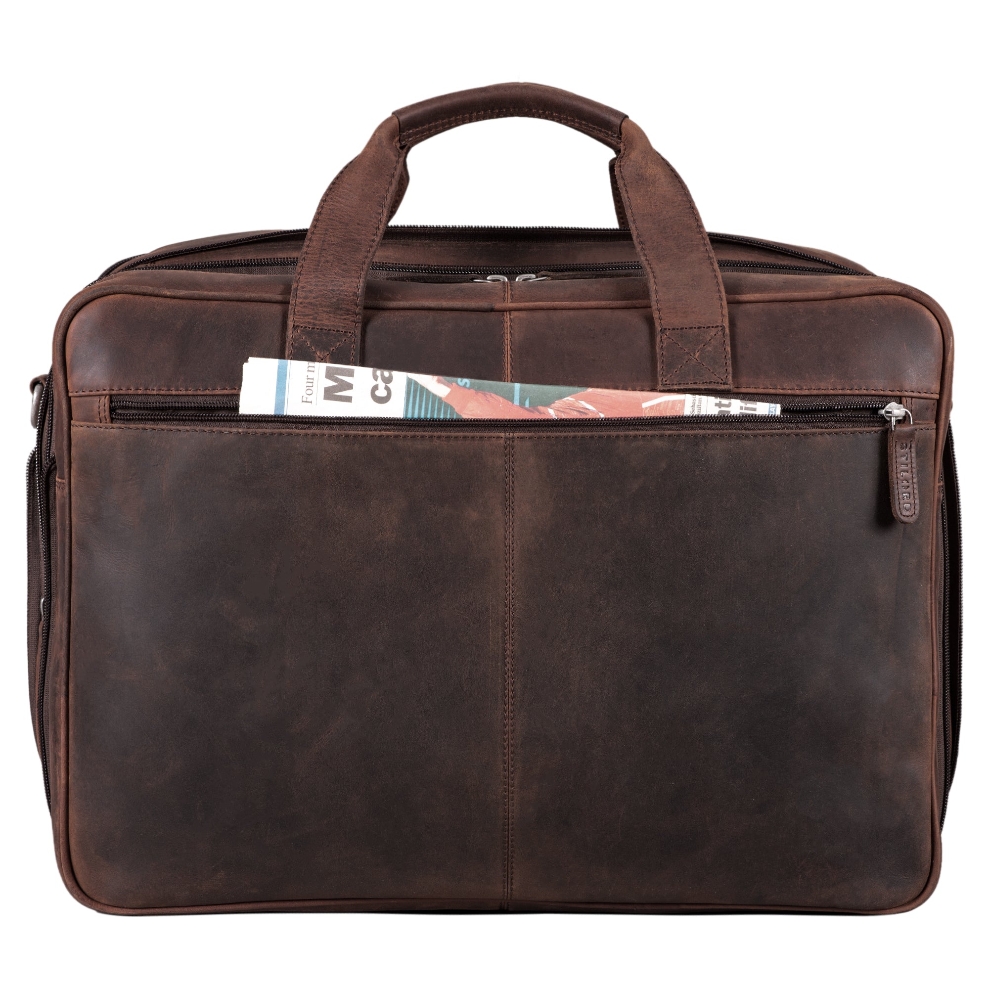 Vintage Ledertasche mit 17 Zoll Laptopfach