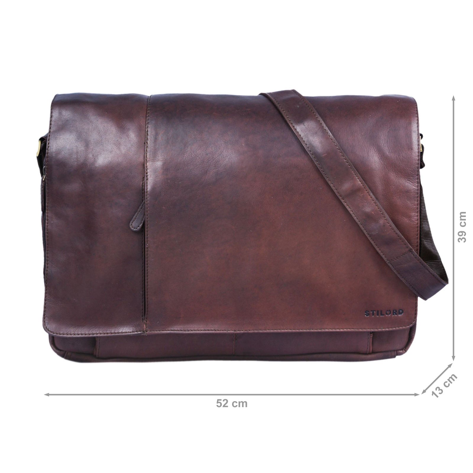 Riesige Schultertasche Leder Braun 