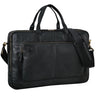 Laptoptasche Leder schwarz aus der schrägen Frontalperspektive