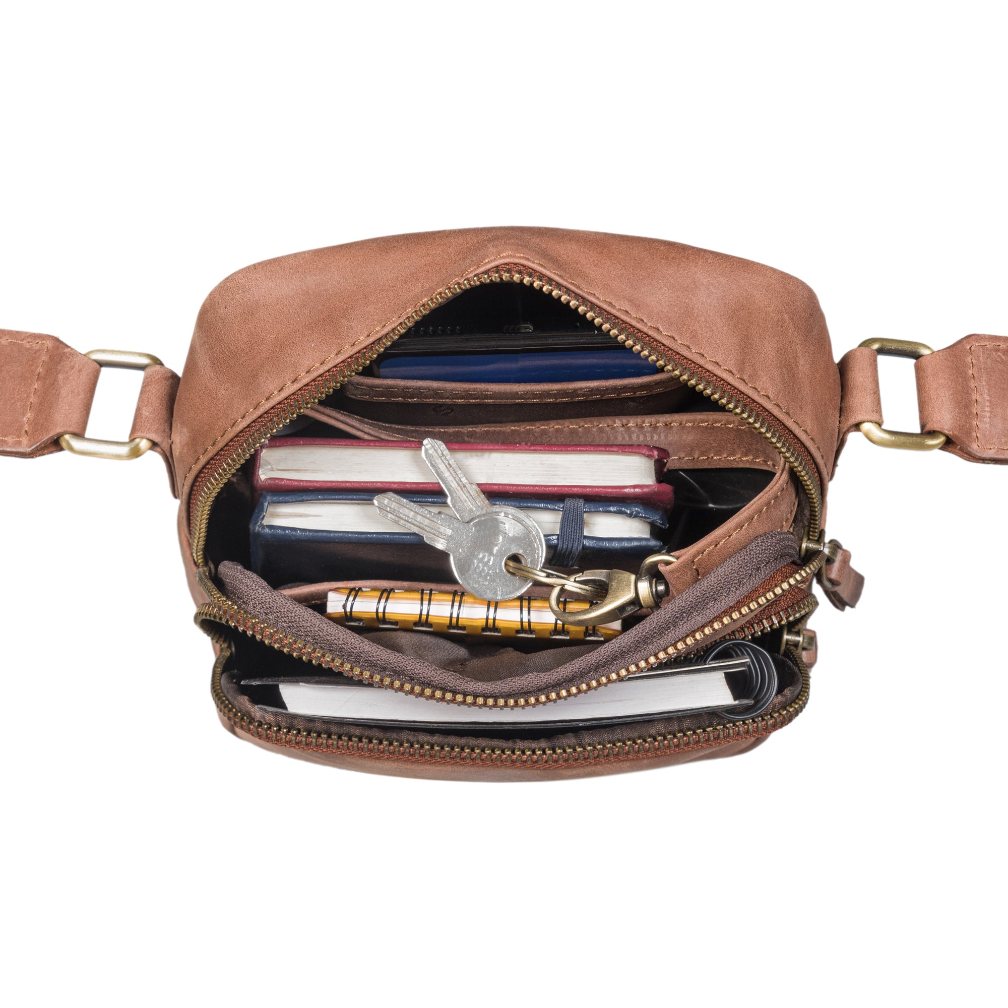Klassische kleine Ledertasche Herren Praktische Fächer