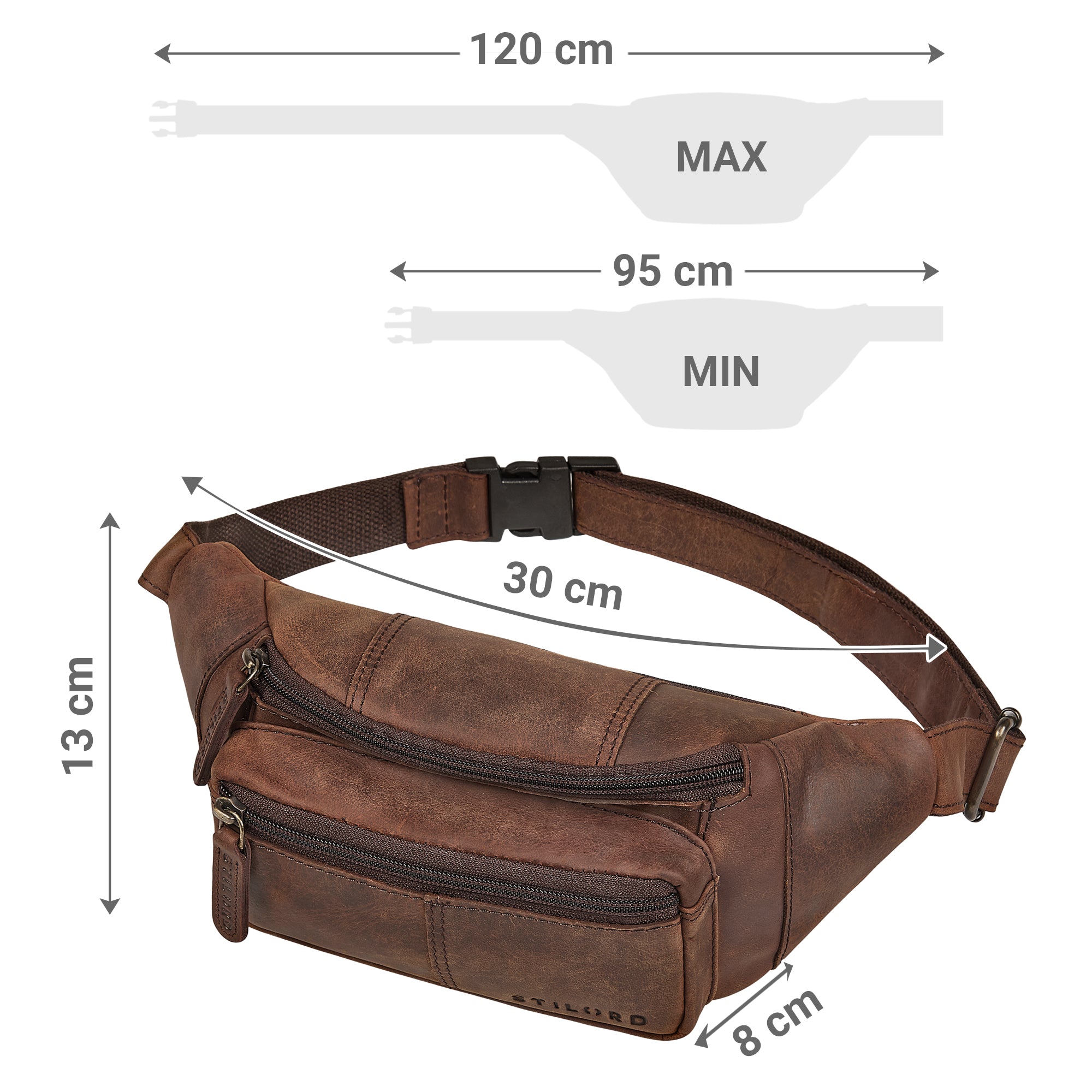 echt leder bauchtasche herren braun