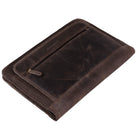 braune Tablettasche aus Leder im Vintage Design