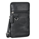Ledertasche mit Gürtelschlaufe Herren Schwarz