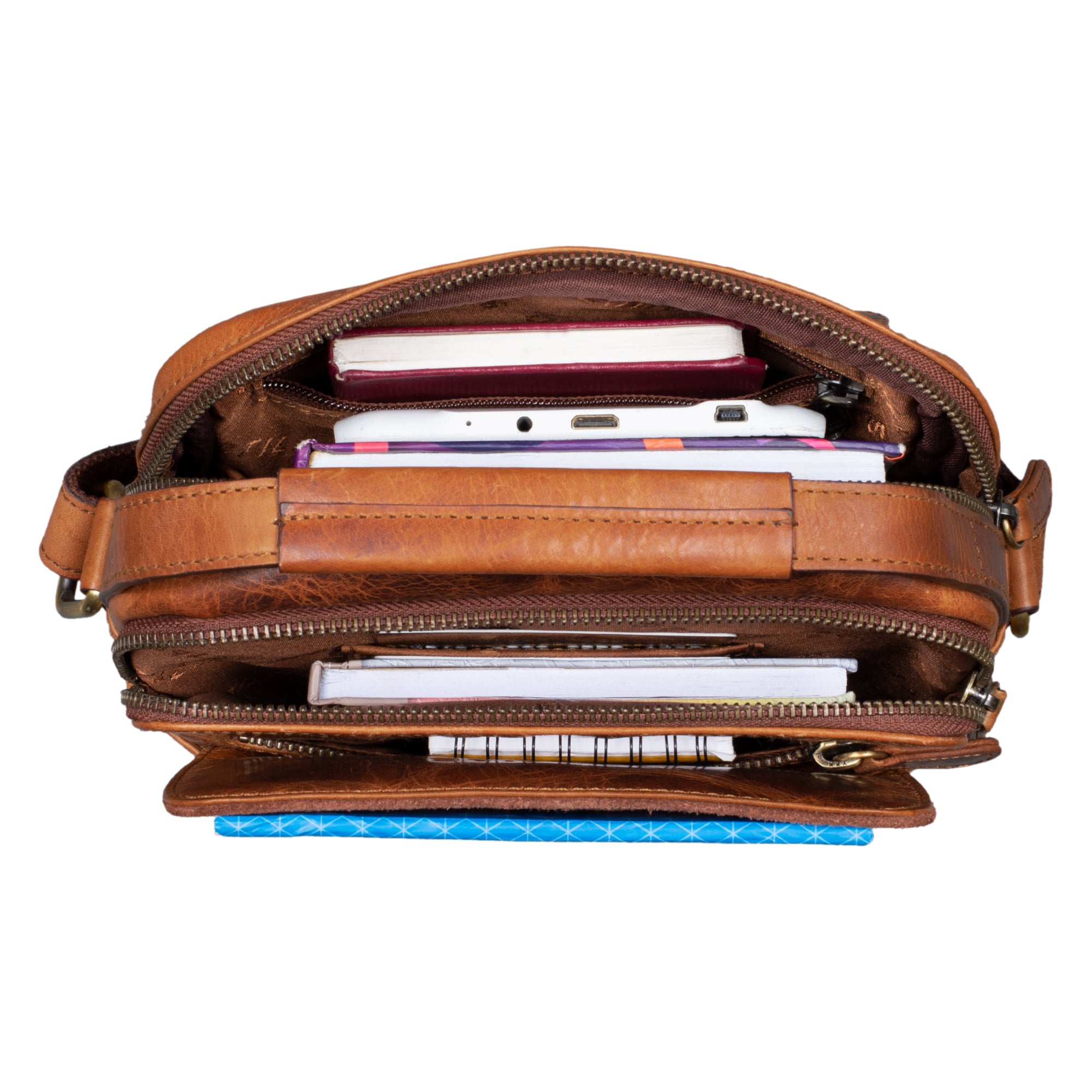 coole Umhängetasche Cognac
