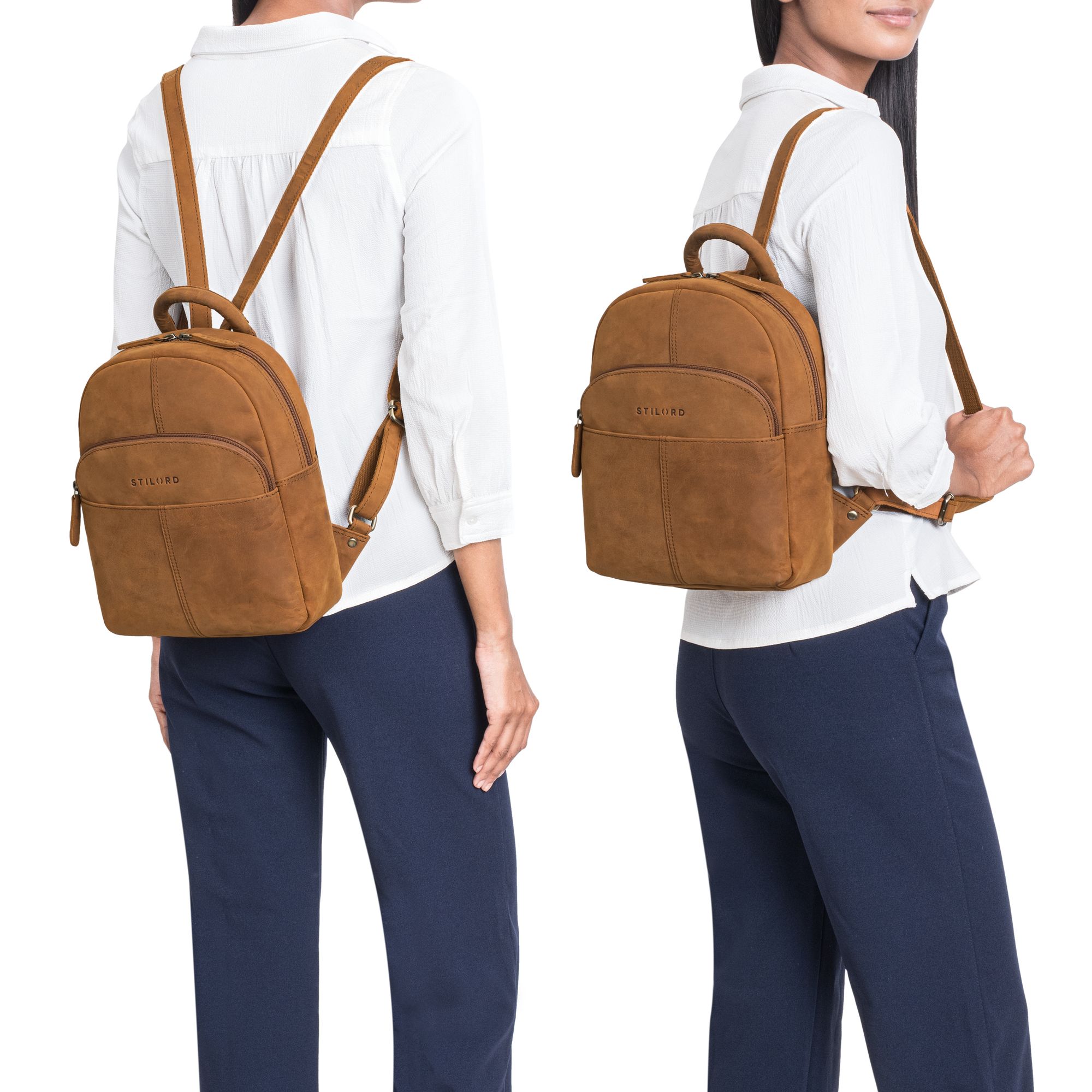 echtleder rucksack damen klein braun