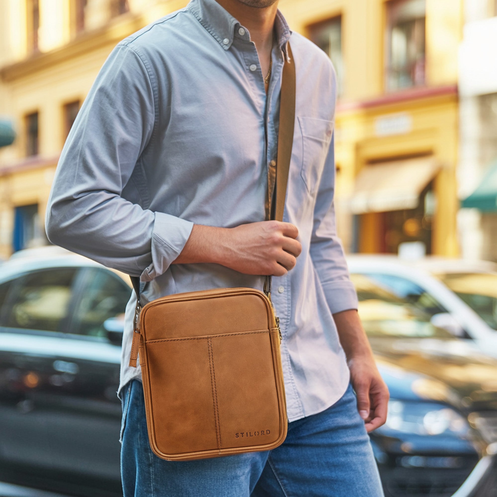 echt leder männerhandtasche braun