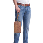 Wildleder Tasche Herren braun Echtleder