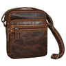"Kony" Borsa a Tracolla Vintage in Pelle Uomo Piccola Messenger Bag Robusta