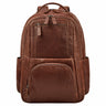  Großer Business Rucksack Herren Leder Braun mit Laptopfach 16 Zoll 
