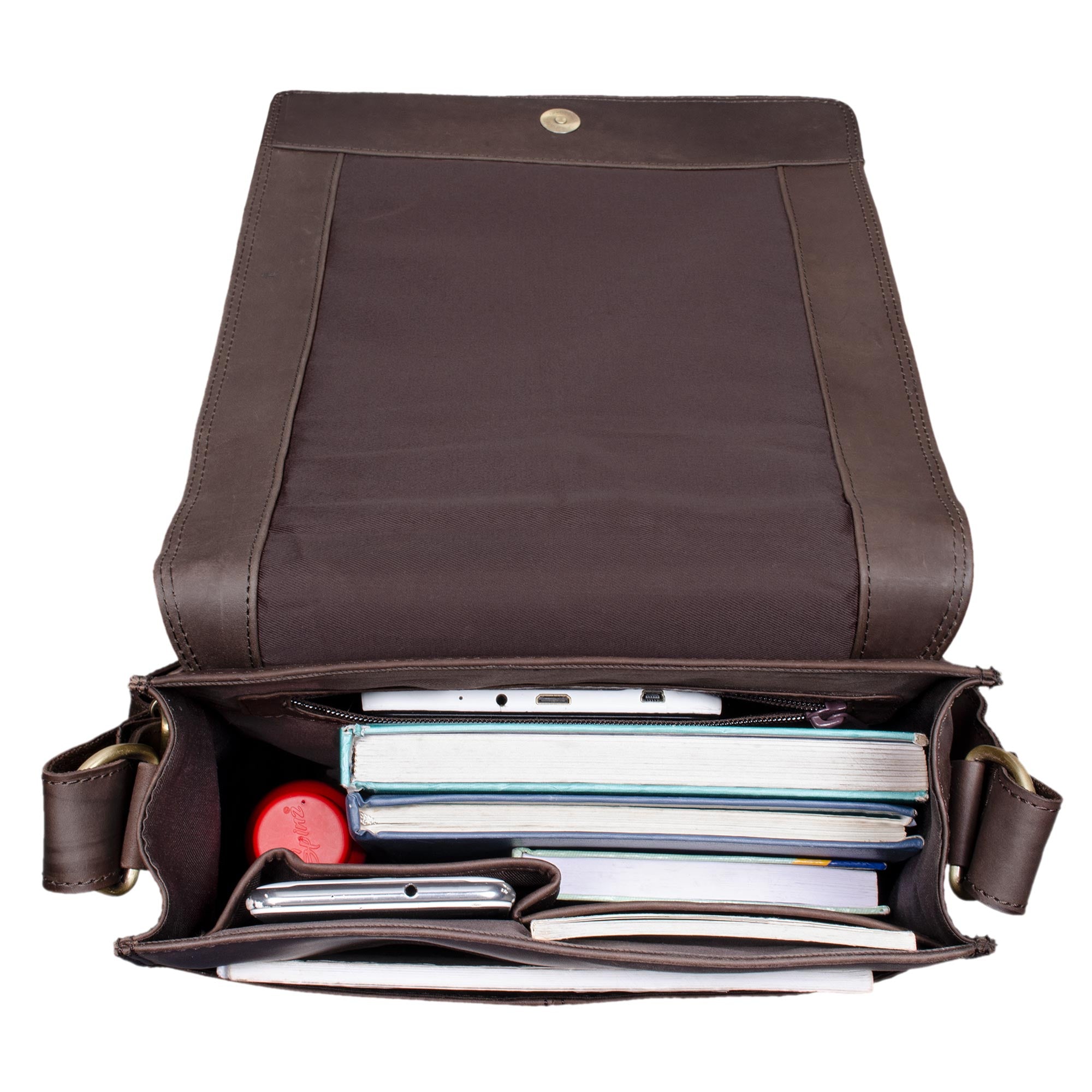 Leder Schultertasche braun