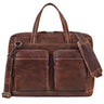 Große Laptop-Tasche Leder 16 Zoll Aktentasche Echt Leder Herren und Damen Salerno Braun 
