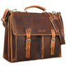 "Detroit" Pasta de Couro Masculina Vintage Bolsa 16 Polegadas