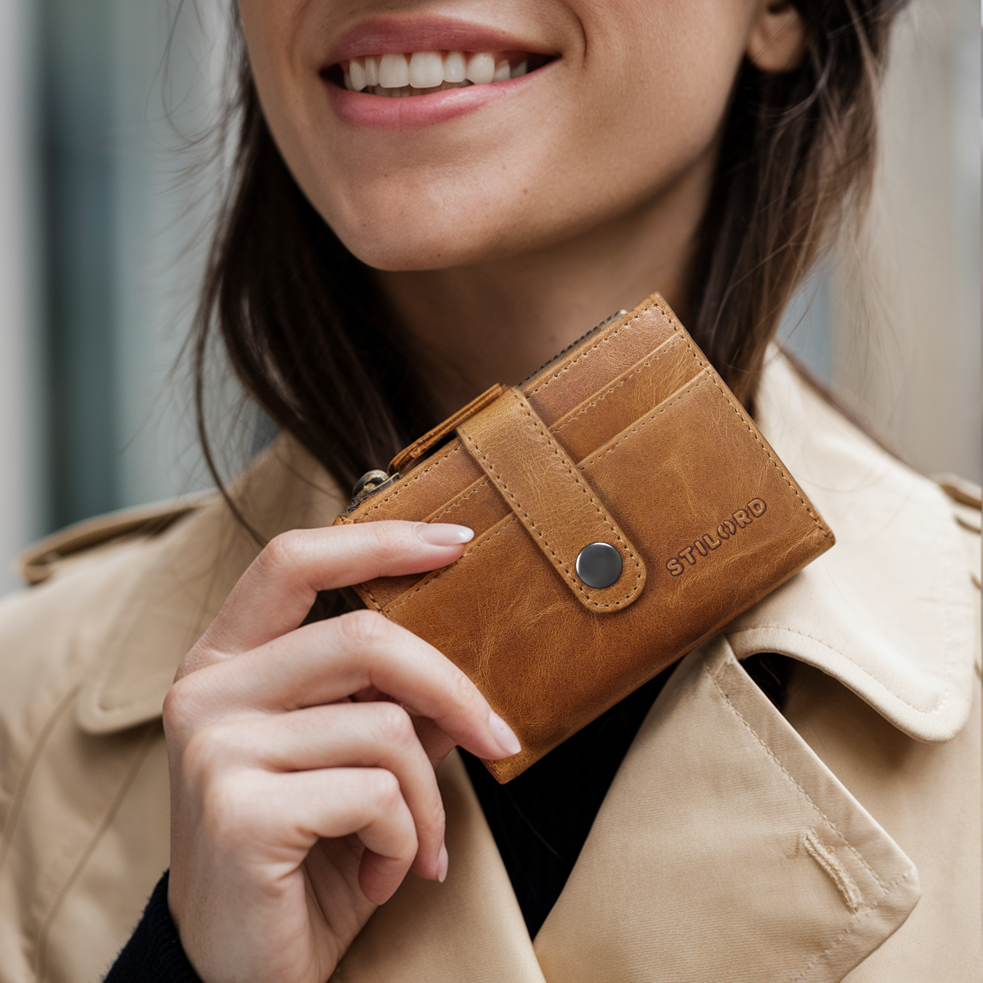 mini card holder leder damen braun
