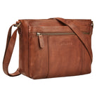 Mittelgroße Ledertasche Cognac Damen für 13 Zoll Tablet