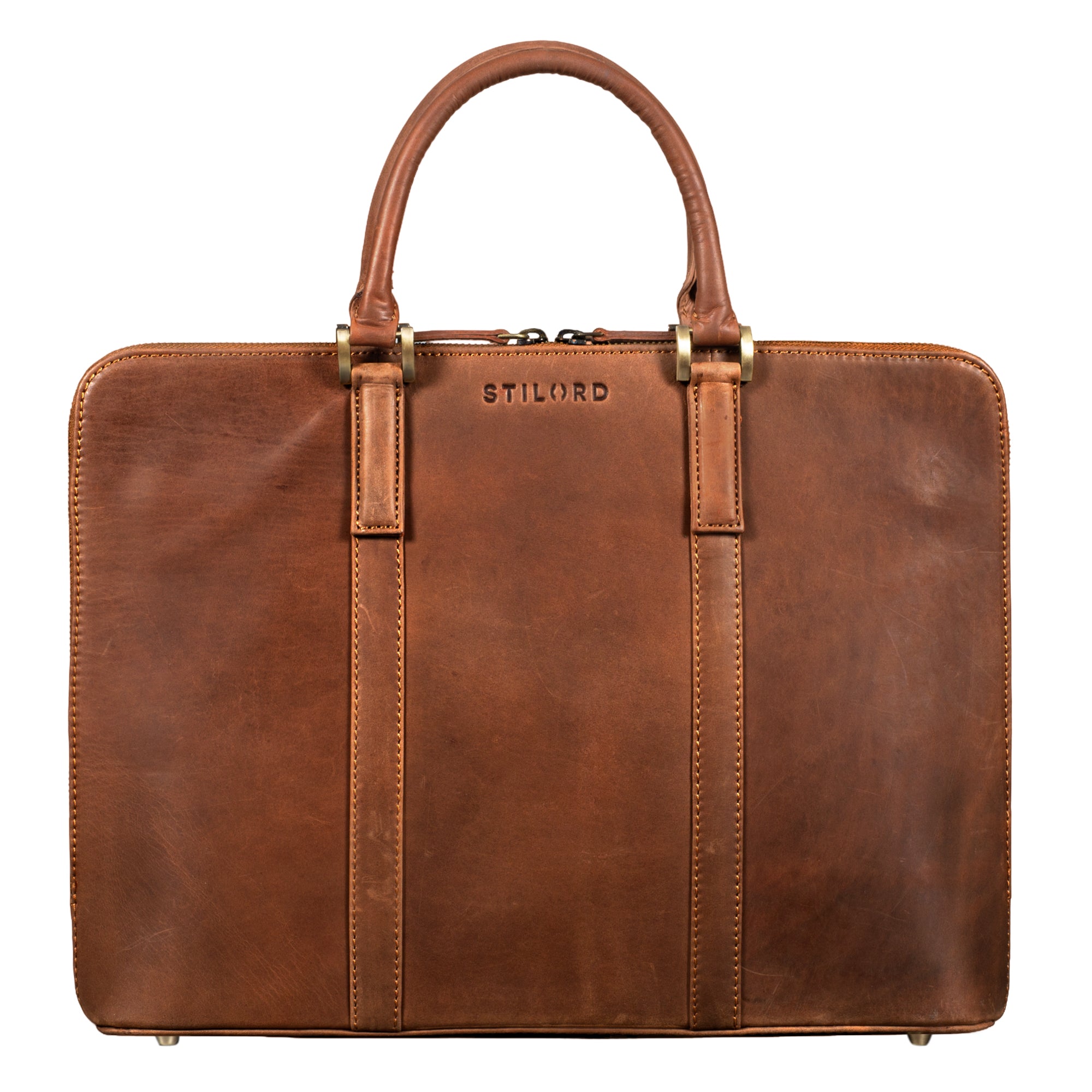 damen laptoptasche leder schmal braun