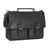 Schwarze Ledertasche viele Fächer