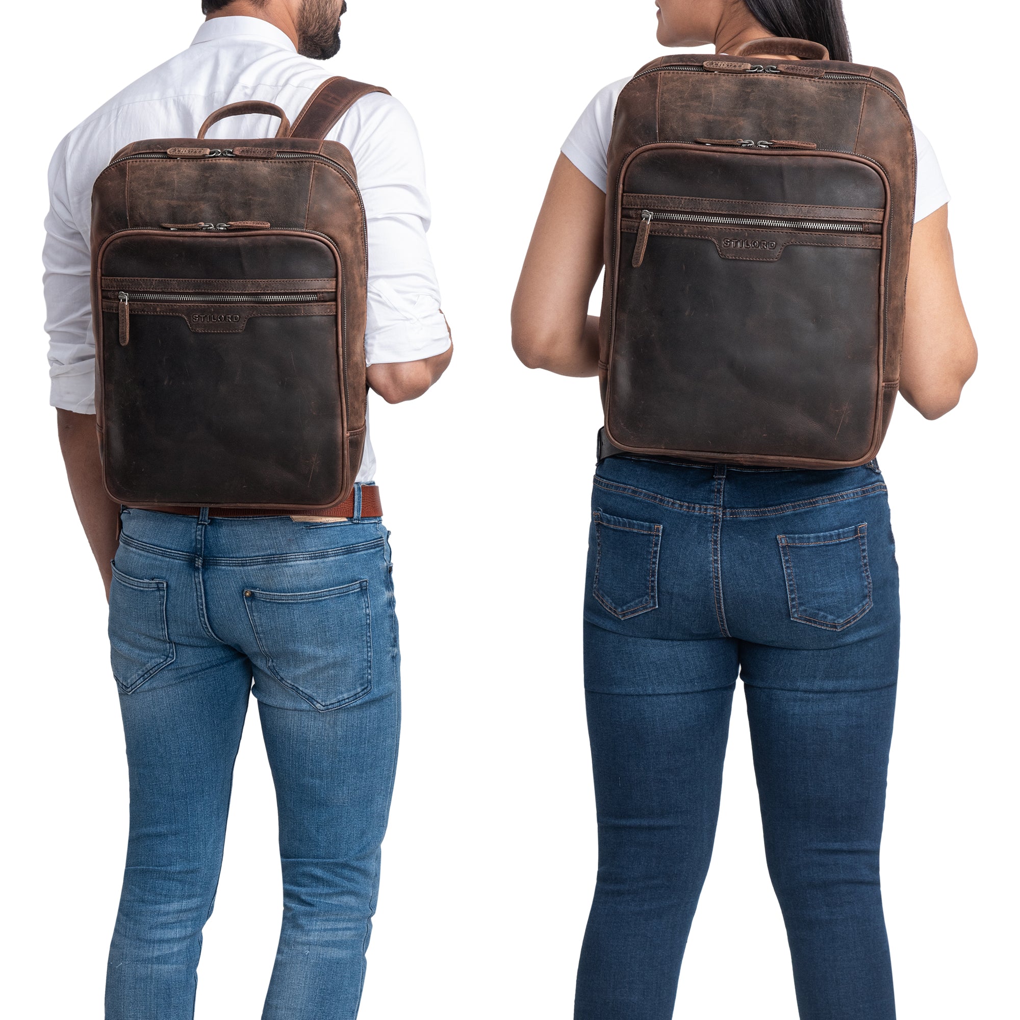 vintage rucksack Herren leder braun