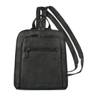 Kleiner schwarzer City Rucksack Damen Leder 