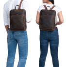 brauner rucksack leder