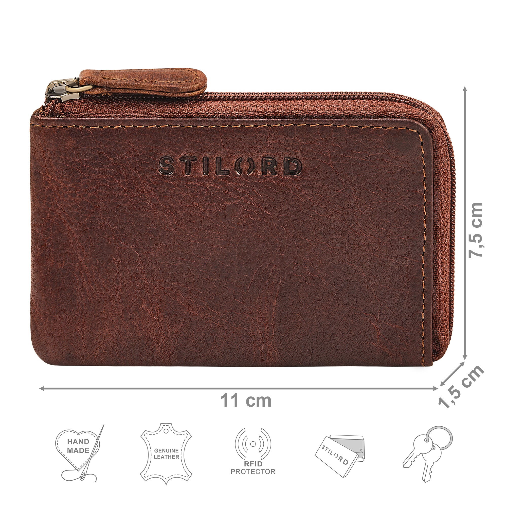 leder schlüsselglocke cognac