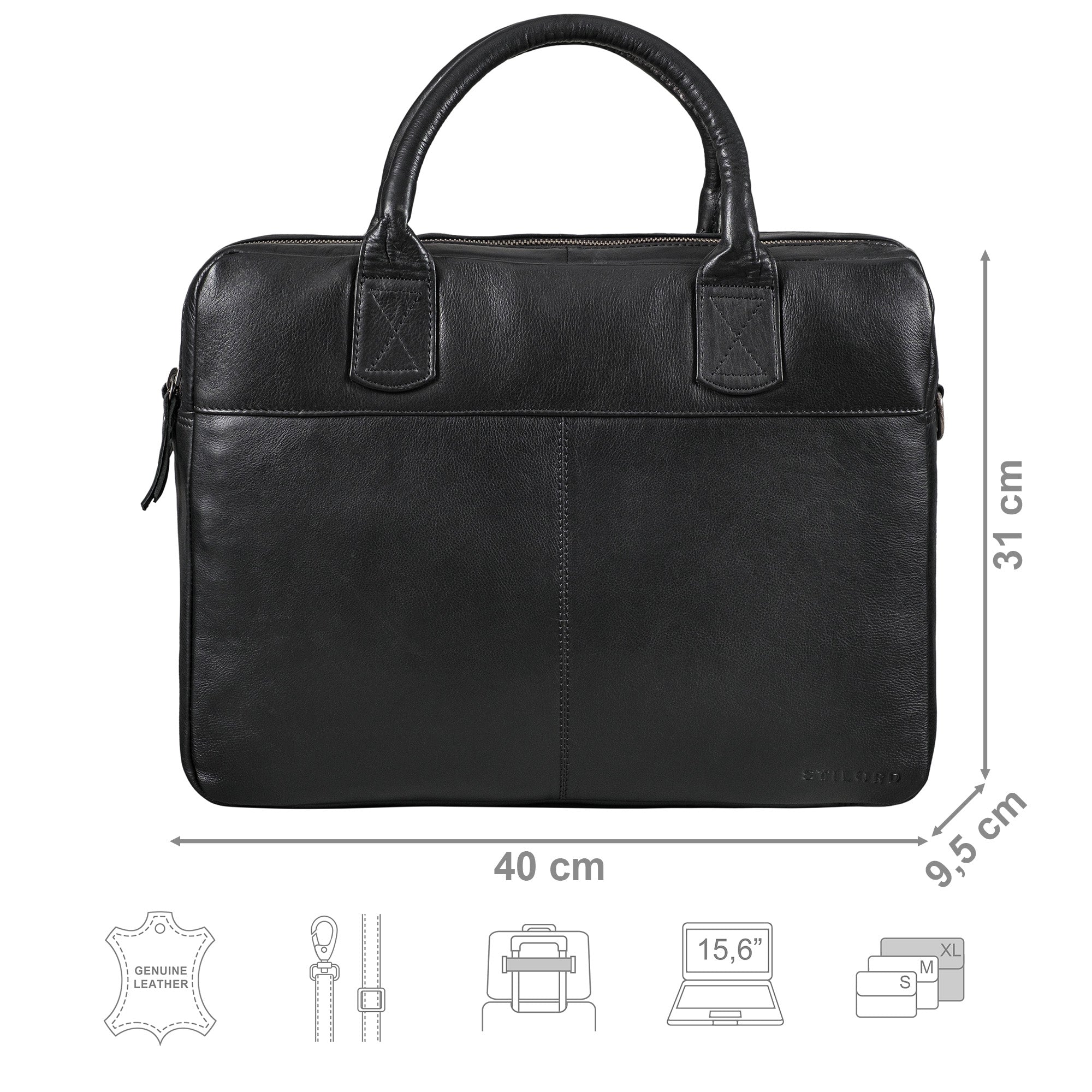 schwarze Dokumententasche aud Leder