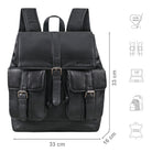 schwarzer Wanderrucksack für Damen aus Leder