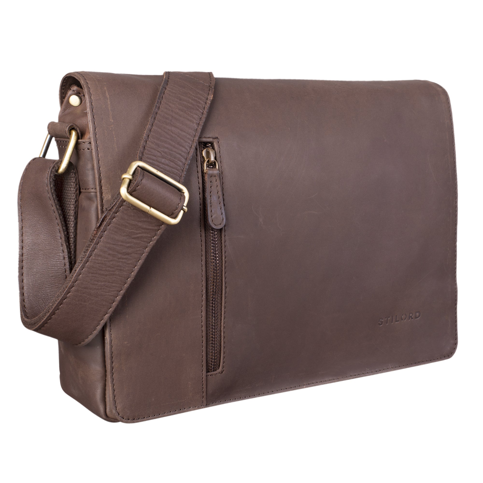 Kleine Ledertasche für Männer dunkelbraun
