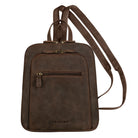Kleiner City Rucksack Damen Leder Dunkelbraun